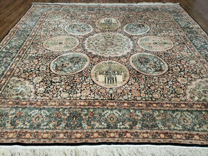 8' X 8' Gorgeous Handmade Fine Chinese Oriental Silk Rug Allover One Of A Kind - Jewel Rugs