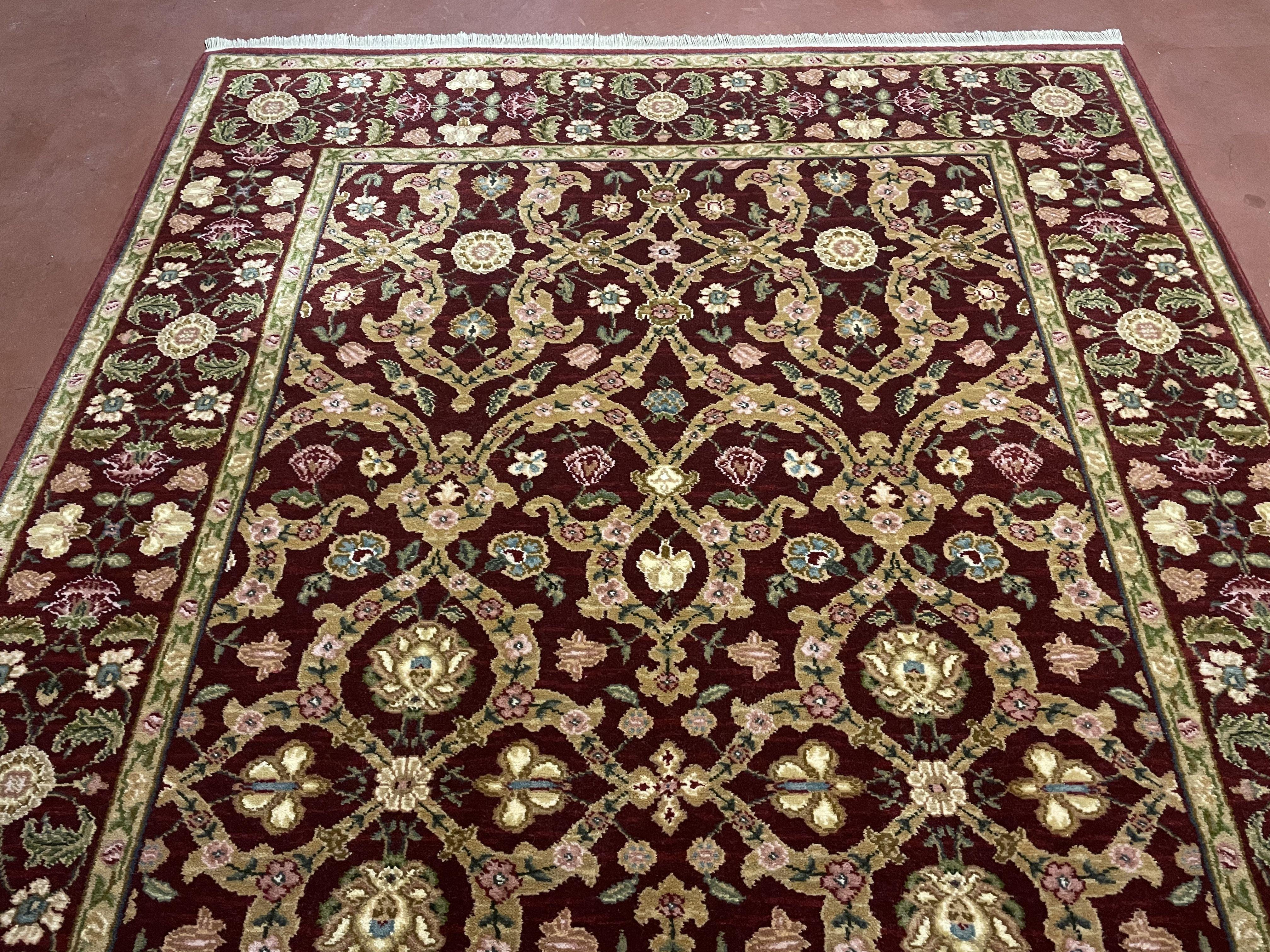 5' 9" X 9' Karastan with Label American Made Floral Wool Rug 700/707 Nice - Jewel Rugs