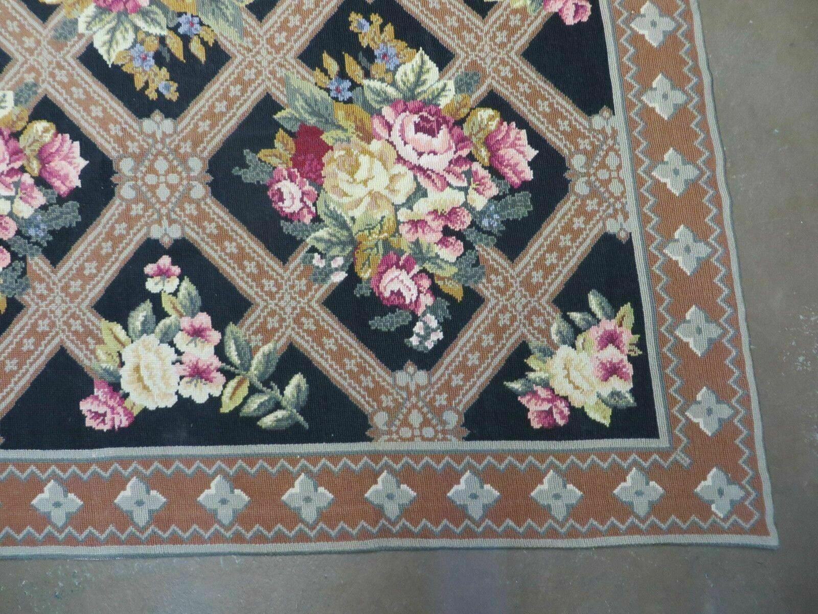 5' X 7' Handmade French Garden Aubusson Savonnerie Design Needlepoint Rug Traditional Classical Home Décor - Jewel Rugs