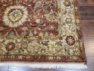 Wide Runner Rug 5 x 14.5, Vintage Indian Mahal Agra Hallway Carpet, Indo Persian Rug, Teawash, Handmade Wool Allover Large Flowers Red Beige - Jewel Rugs