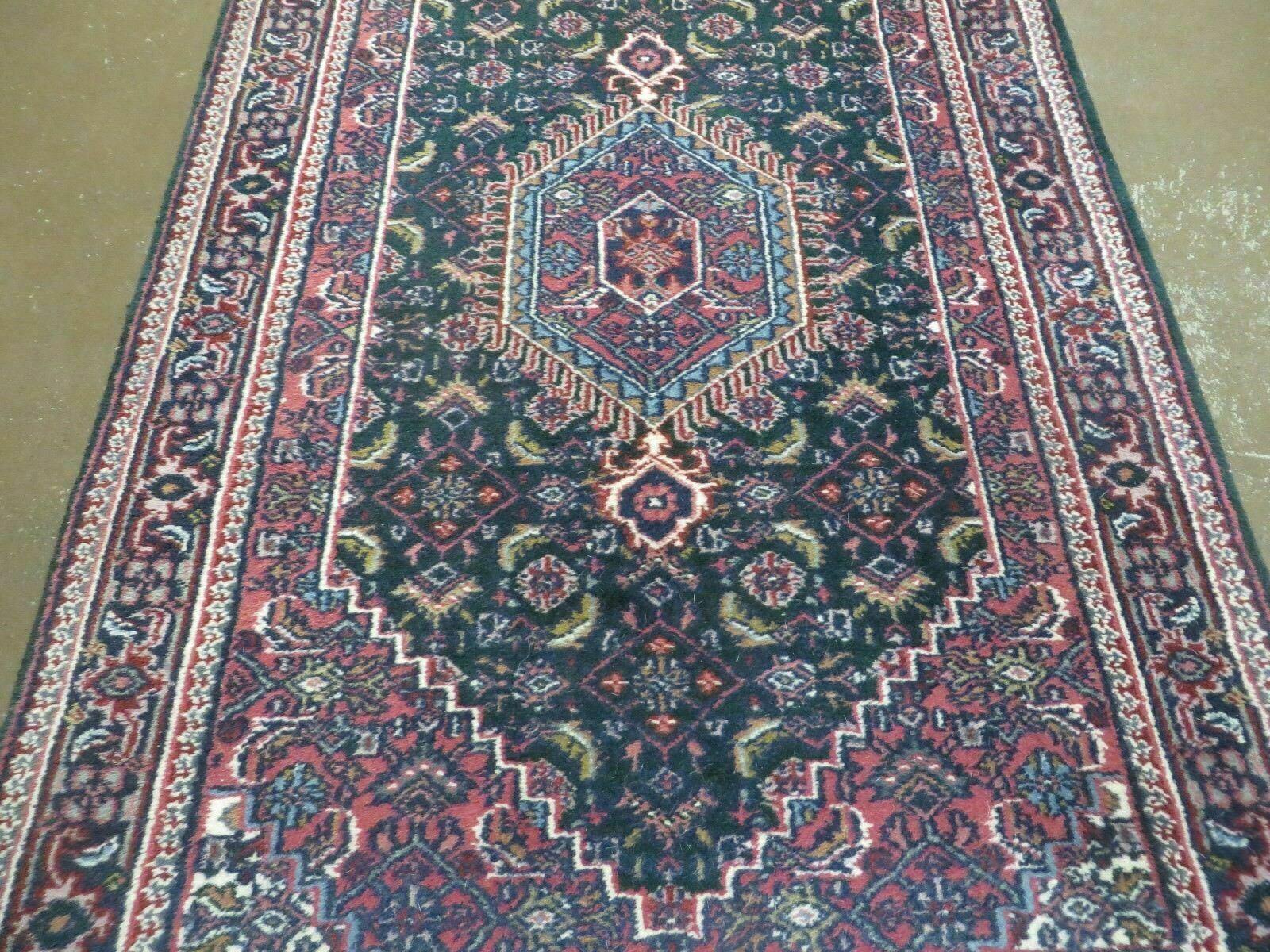 2'9" X 10' Vintage Handmade India Floral Oriental Wool Rug Vegetable Dyes Runner # 838 - Jewel Rugs