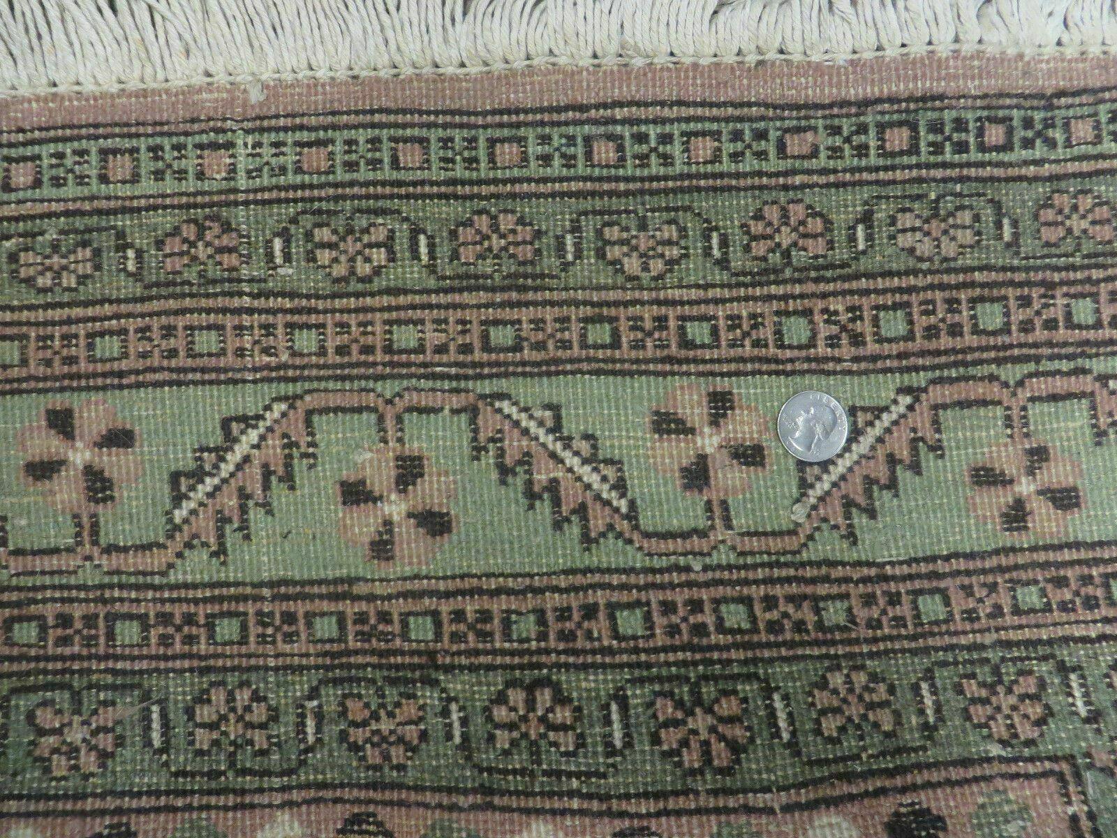 5' X 7' Vintage Handmade Finely Knotted Turkish Royal Sivas Wool Rug Green Geometric Pattern Bohemian Boho Home Décor - Jewel Rugs