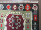 3' 8" X 5' Vintage Turkish Kilim Handmade Flat Weave Wool Rug Veg Dyes - Jewel Rugs