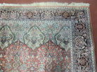 6' X 6' Vintage Handmade Fine Indian Silk Rug Kashmir Square Nice - Jewel Rugs