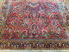 Antique Persian Sarouk, 4x6, Hand-Knotted, Wool, Red, Nice Condition - Jewel Rugs