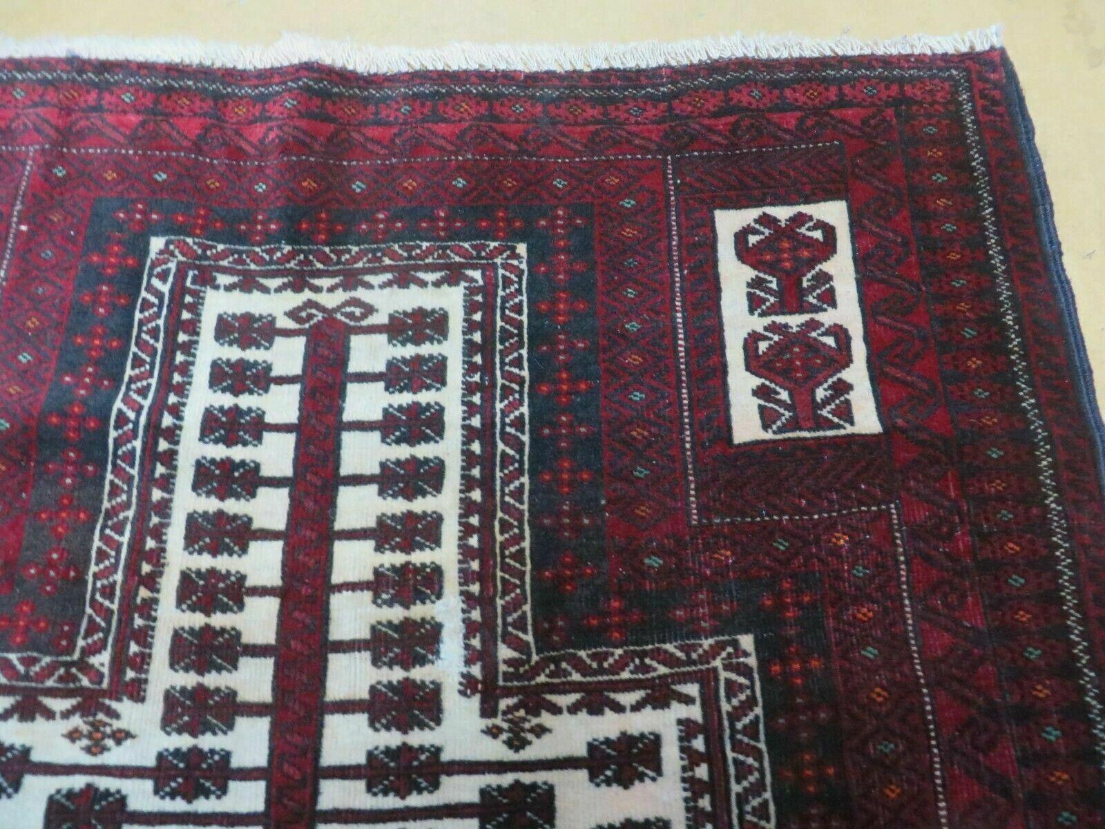 3' X 5' Antique Handmade Pakistan Baluchi Balouch Bokhara Wool Prayer Rug Nice - Jewel Rugs