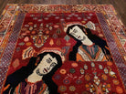 5' X 9' Antique Handmade India Oriental Wool Rug Girls Image Vegy Dyes Organic - Jewel Rugs