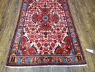 3' 2' X 5' 1" Handmade Floral Wool Rug Red Beige /Ivory - Jewel Rugs