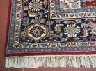 8' X 10' Handmade India Floral Oriental Wool Rug Decorative Hand Knotted Red - Jewel Rugs