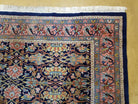 8x10 Vintage Turkish Dark Blue & Pink Rug, Allover Floral Wool Anatolian Carpet, 8' 3" x 9' 5" Hand-Knotted Sivas Rug 8 x 10 Persian Rug - Jewel Rugs