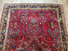 Antique Persian Sarouk Rug, Red, Allover Floral Pattern, Hand-Knotted, Wool, 3'4" x 4'11" - Jewel Rugs