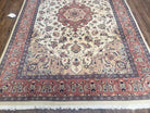 4x6 Handmade Top Quality Pakistani Floral Wool Rug Veg Dyes Carpet Beige Salmon - Jewel Rugs