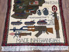 Afghan War Rug 2 x 2.7, Afghanistan Collectible War Carpet, Tanks Guns Airplanes Army 2020, Handmade Wool Pictorial Rug, Tribal Rug, 2x3 - Jewel Rugs