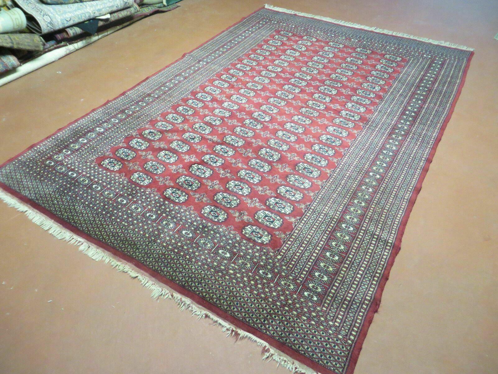 6' X 9' Vintage Handmade Bokhara Turkoman Pakistan Wool Rug Carpet Red Nice - Jewel Rugs