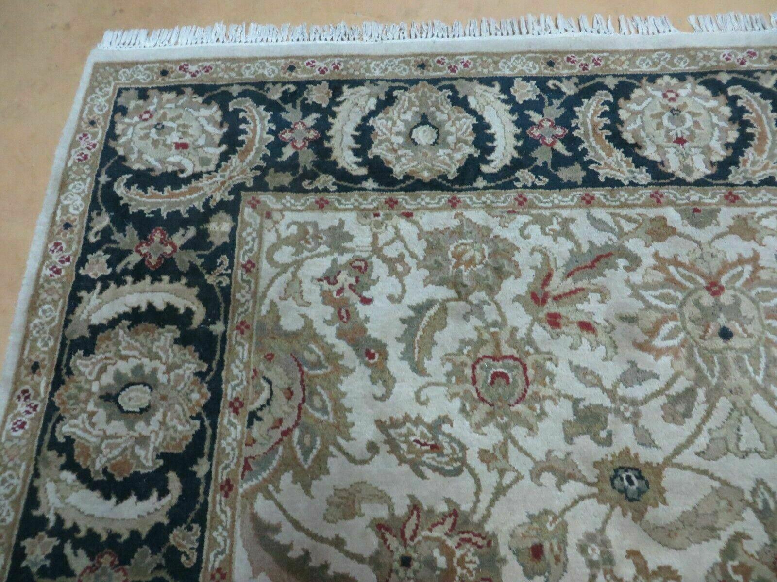 6' X 9' Vintage Handmade India Top Quality Jaipur Floral Oriental Tea Wash Nice - Jewel Rugs