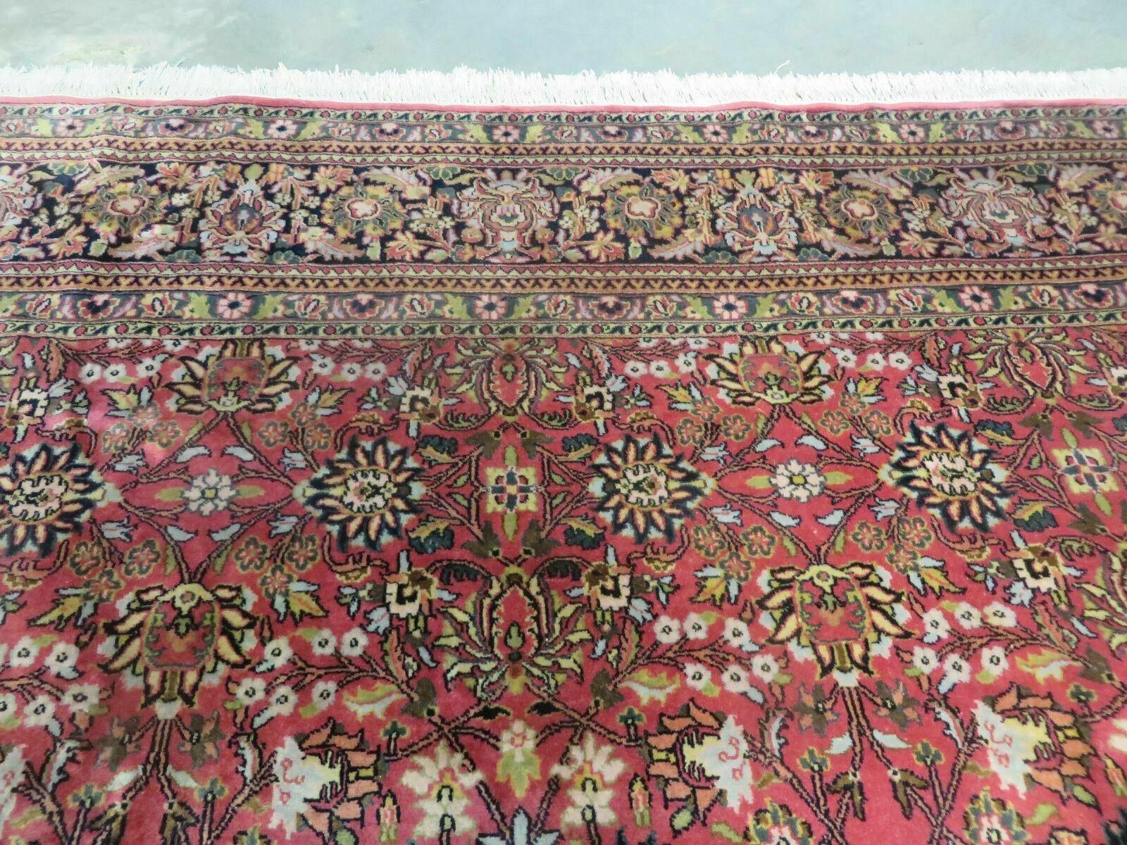 8' X 11' Vintage Fine India Floral Handmade Wool Rug Hand knotted Carpet Red - Jewel Rugs