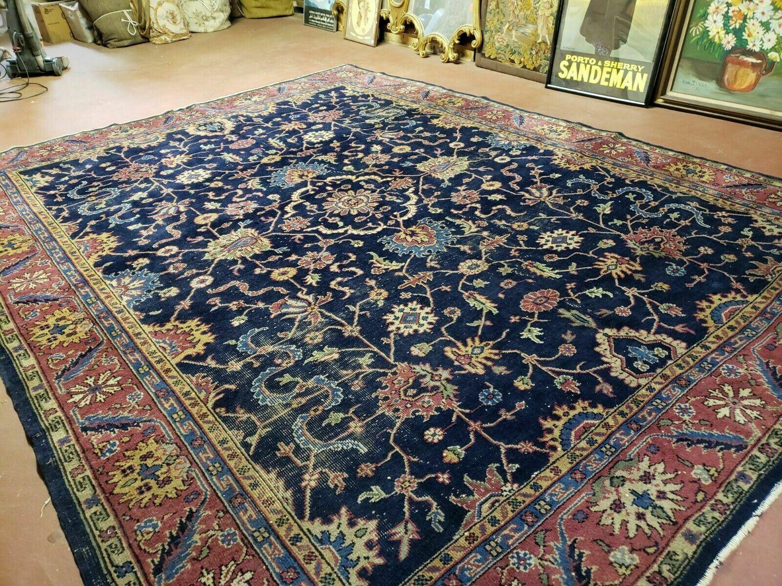 9' X 11' Antique Handmade Turkish Sparta Wool Area Rug Floral Nice Organic Dyes - Jewel Rugs