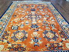 6' X 9' Vintage Handmade Chinese Art Deco 90 Lines Wool Rug Flowers Nice Red - Jewel Rugs