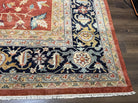 12x18 Oriental Rug, Palace Sized Hand Knotted Carpet, Oversized Wool Rug 12 x 18, Red Navy Blue Green, Allover Floral Safavieh Samarkand Rug - Jewel Rugs