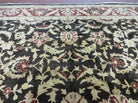 11' X 15' Vintage Hand Knotted Indian Agra Wool Rug Hand Made Dark Brown Floral - Jewel Rugs