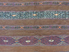 2.5' X 4' Antique Handmade Turkoman Tribal Wool Rug Cushion Case Yamud Stripped - Jewel Rugs