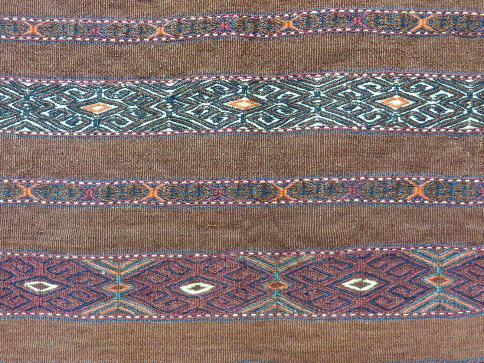 2.5' X 4' Antique Handmade Turkoman Tribal Wool Rug Cushion Case Yamud Stripped - Jewel Rugs