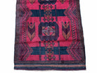 2' 10" X 4'6" Vintage Handmade Tribal Wool Rug Balouchi Rug Afghan Rug Red Black - Jewel Rugs