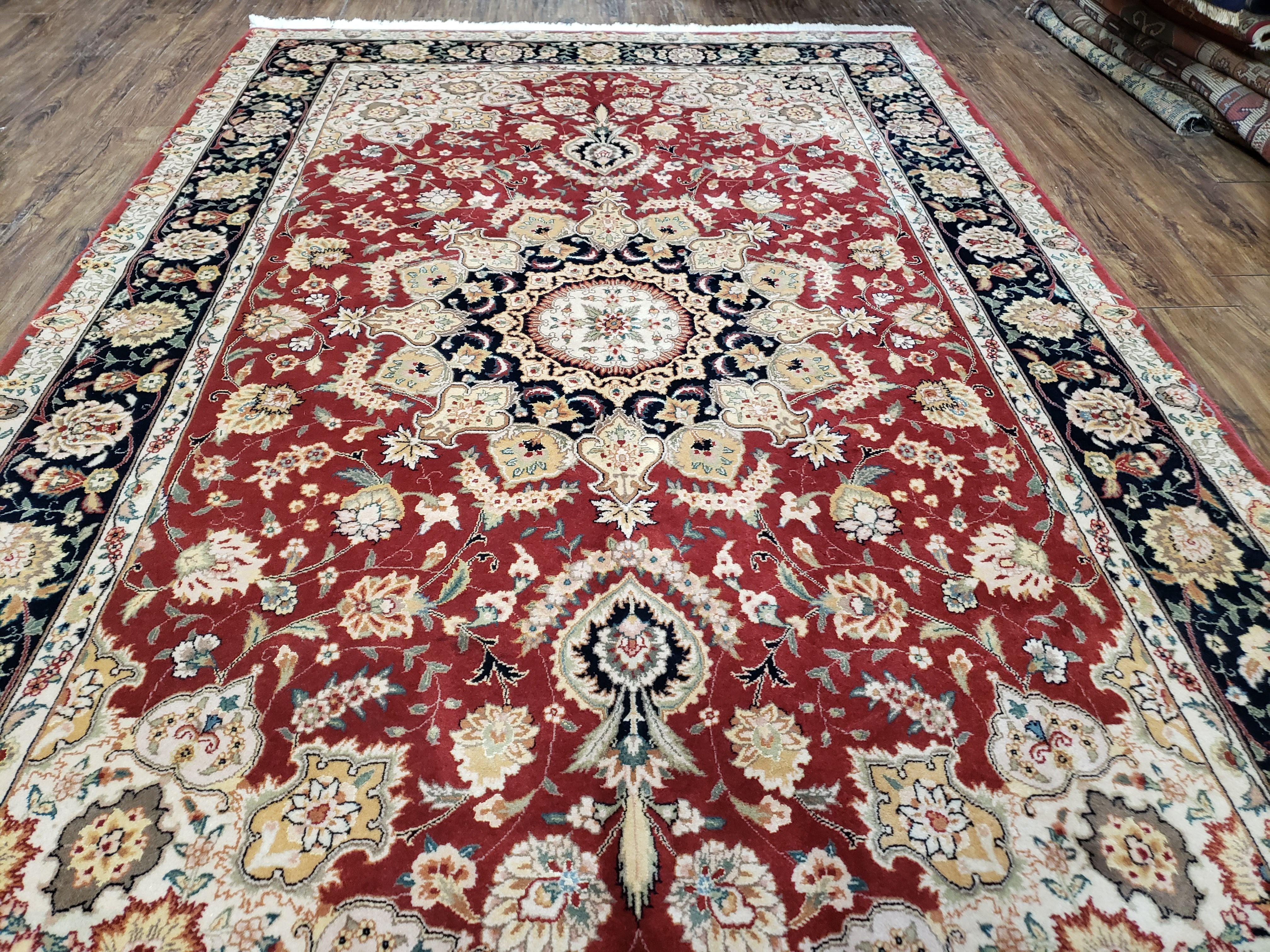 6.5 x 9.5 Medallion Rug 6x9 Vintage Pak Persian Rug, Red Pakistani Rug, Traditional Oriental Rug, Vintage Wool Rug, 5.9 x 9.6 Rug Nice - Jewel Rugs