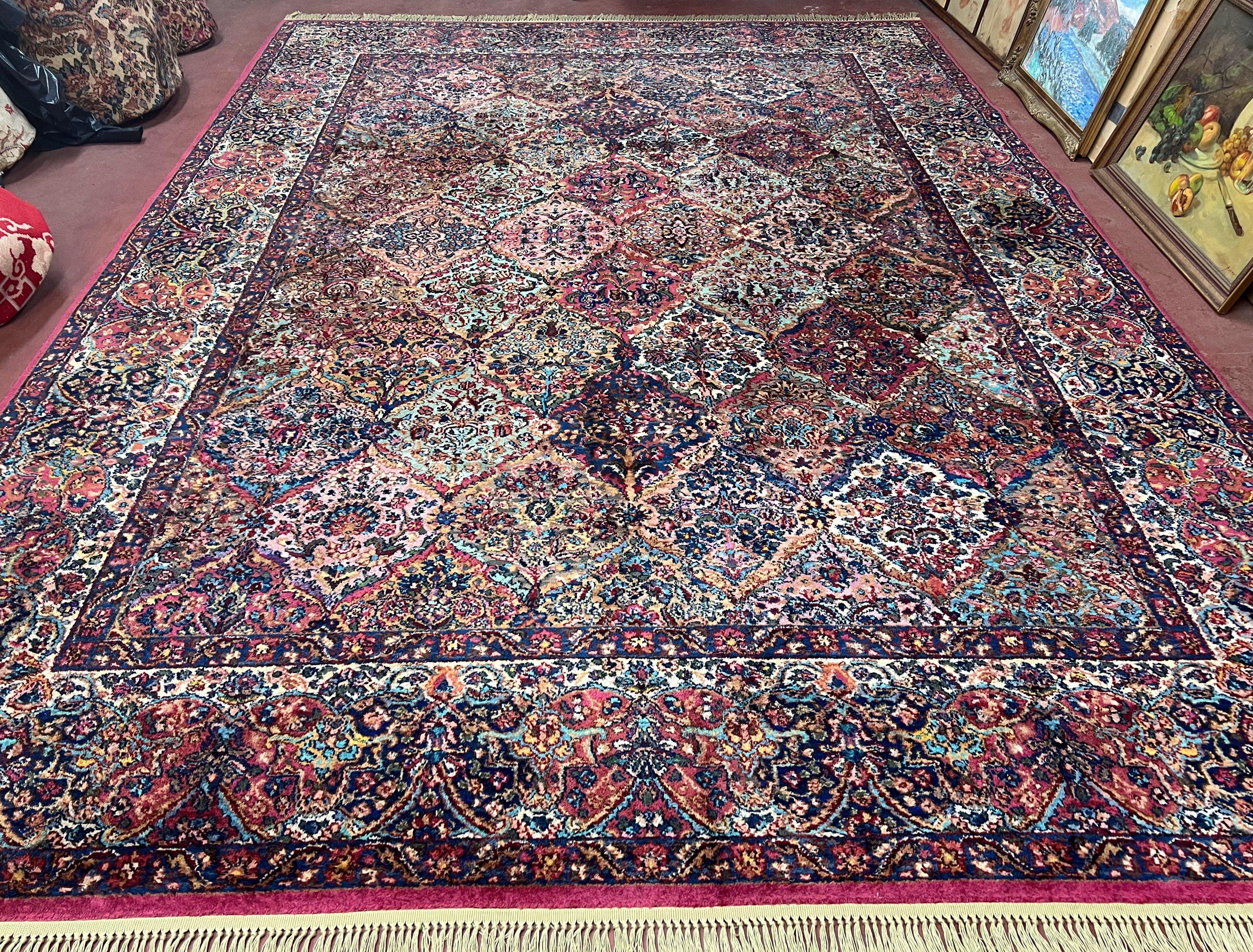 8.8 x 12 Karastan Multicolor Kirman Rug #717 - Vintage Wool Carpet - Jewel Rugs