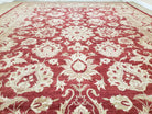 Oversized Rug, 14x19 - 15x20 Area Rugs, Red and Beige Peshawar Rug, Large Oriental Carpet, Pakistani Rug, Floral Allover, Handmade, Wool - Jewel Rugs