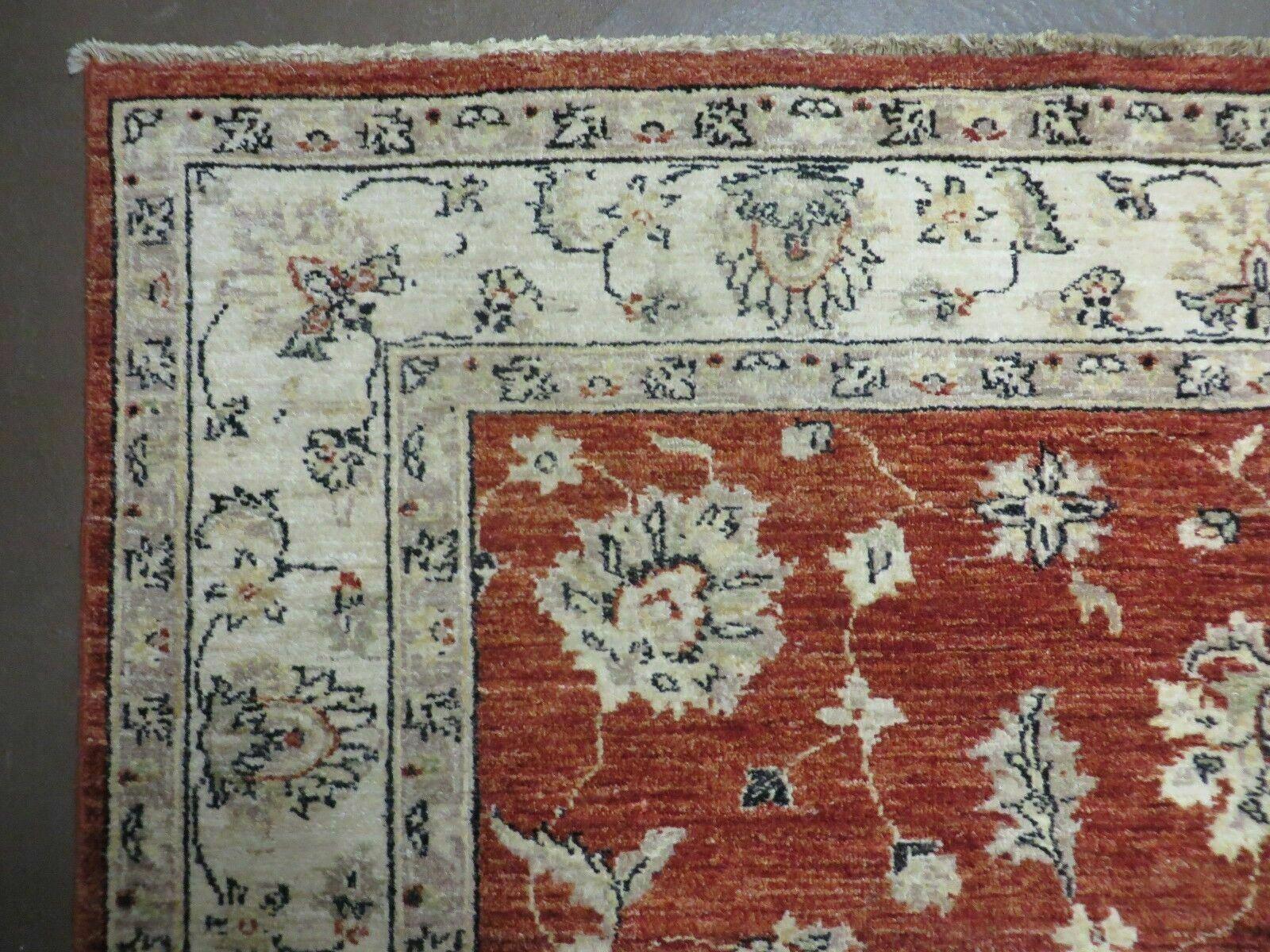 6' X 9' Vintage Fine Handmade Peshawar Agra Chobi Wool Rug Vegy Dye Tomato Nice - Jewel Rugs