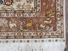 Silk Turkish Hereke Rug 3x5, Tree of Life Silk Oriental Carpet With Animal Motifs, Very Fine Silk Rug, Top Quality Area Rug, Hand Knotted - Jewel Rugs