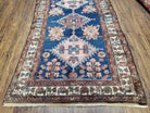 Blue Vintage Persian Hamadan Rug, Wool, Hand-Knotted, 4x6 ft - Jewel Rugs