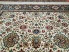 8' 8" X 12' Karastan Ivory Indo Kirman # 706 Wool Rug American Made Nice Beige - Jewel Rugs