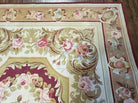 6' X 9' Vintage Handmade Wool Rug Aubusson Weave Savonnerie Flat Pile Beige Wow - Jewel Rugs