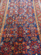 3' 6" X 10' 4" Antique Handmade India Floral Oriental Wool Runner Rug # 128 - Jewel Rugs