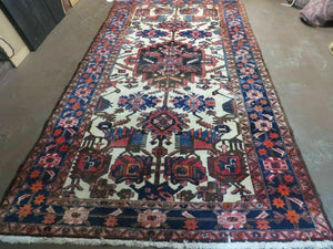 5.5' X 10.5' Antique Handmade Indian Floral Oriental Wool Rug Tribal Veg Dye Nice - Jewel Rugs