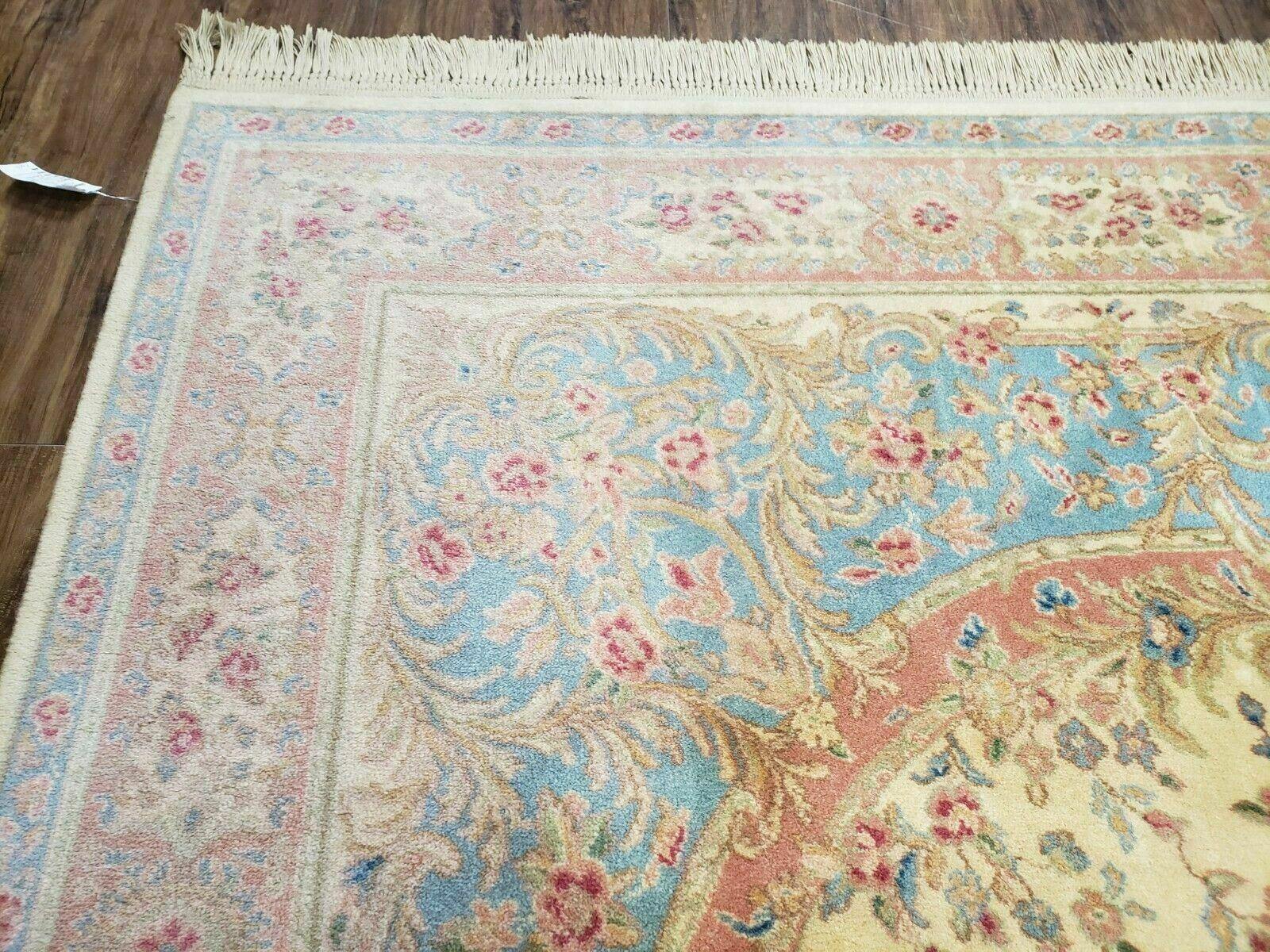 8' 8" X 12' Vintage Karastan Ivory Medallion Kirman #711 American Wool Rug - Jewel Rugs