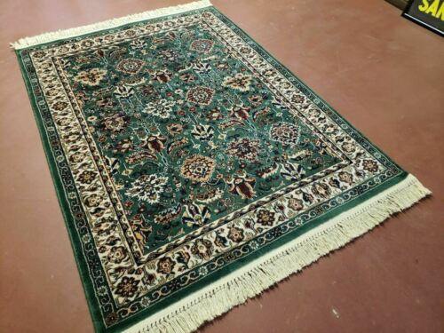 4' 1 X 5' 6" Belgium Made Karastan Kara Mar Worsted Wool Rug Nice Green - Jewel Rugs