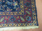 7' X 8' Antique Turkish Osiem Wool Rug Hand Knotted Navy Blue Nice - Jewel Rugs