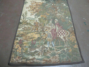 4' X 5' Vintage Tapestry Belgium Hand Loomed Victorian Nice 90f - Jewel Rugs