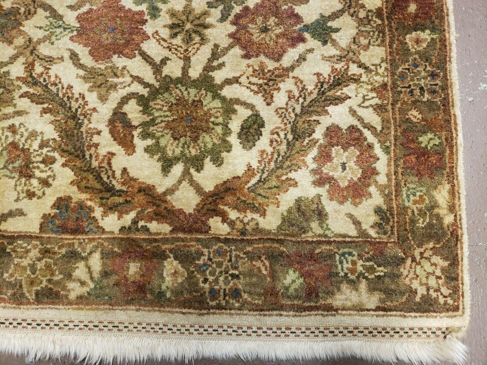 2' 3" X 4' 3" Vintage Handmade India Mahal Wool Rug Veg Dyes Tea Wash Nice - Jewel Rugs