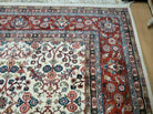 8' X 11' Vintage Fine Handmade Indian Agra Wool Rug Ivory/ Beige Organic Dyes - Jewel Rugs