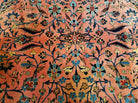 Antique Persian Kashan Rug, Manchester Wool, Red & Blue, Hand-Knotted, Allover Floral Pattern, 4'3" x 6'10" - Jewel Rugs