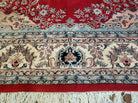 9' X 12' Vintage Handmade India Medallion Wool Rug Vegetable Dyes Nice Red - Jewel Rugs