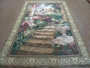 4' X 7' Tapestry American Made Loomed Mohawk Flowers Floral Ancient Urn Nice - Jewel Rugs