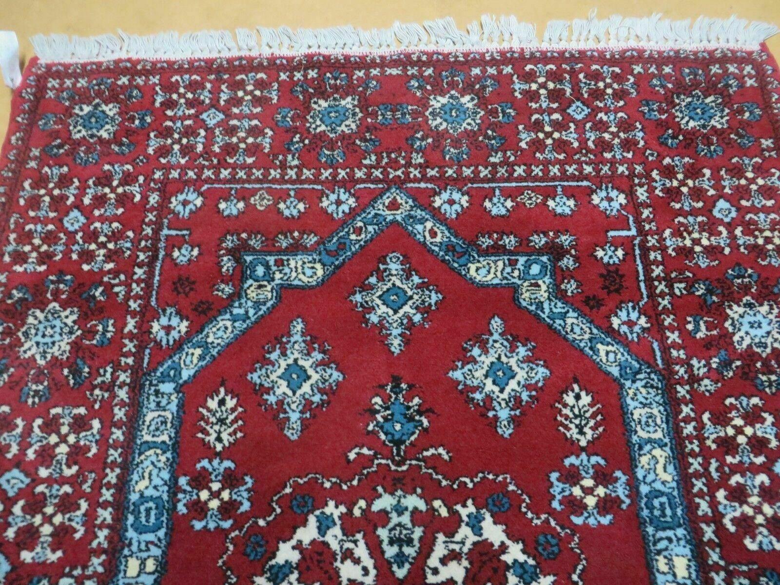 4' X 6' Vintage Wool Carpet - Handmade Moroccan Urban Rabat Red Rug - Jewel Rugs