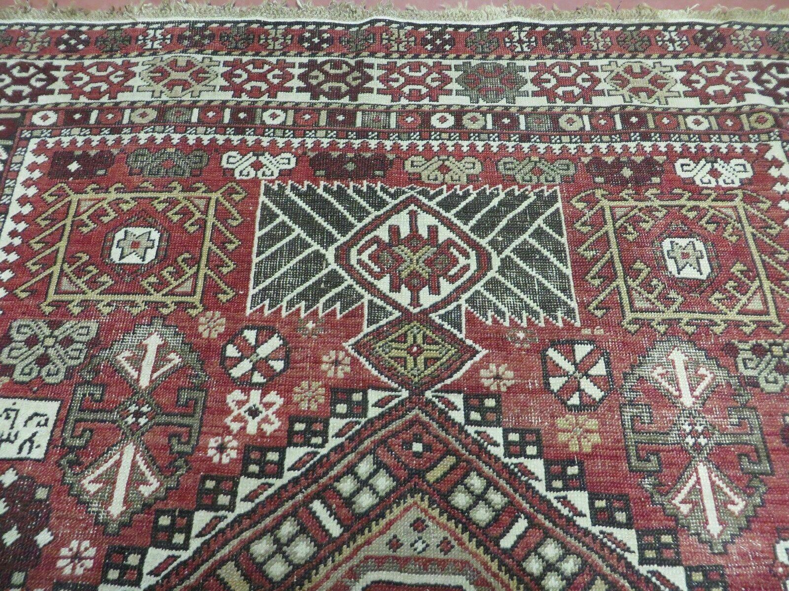 5' X 9' Antique 1880s Handmade Caucasian Shirvan Wool Rug Carpet Estate Found Nice - Jewel Rugs