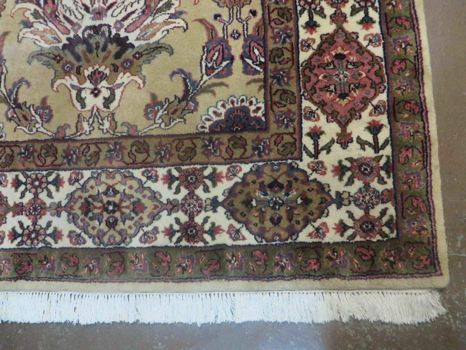 6' X 9' Vintage Handmade India Floral Oriental Wool Rug Veg Dye Camel Hair Nice - Jewel Rugs