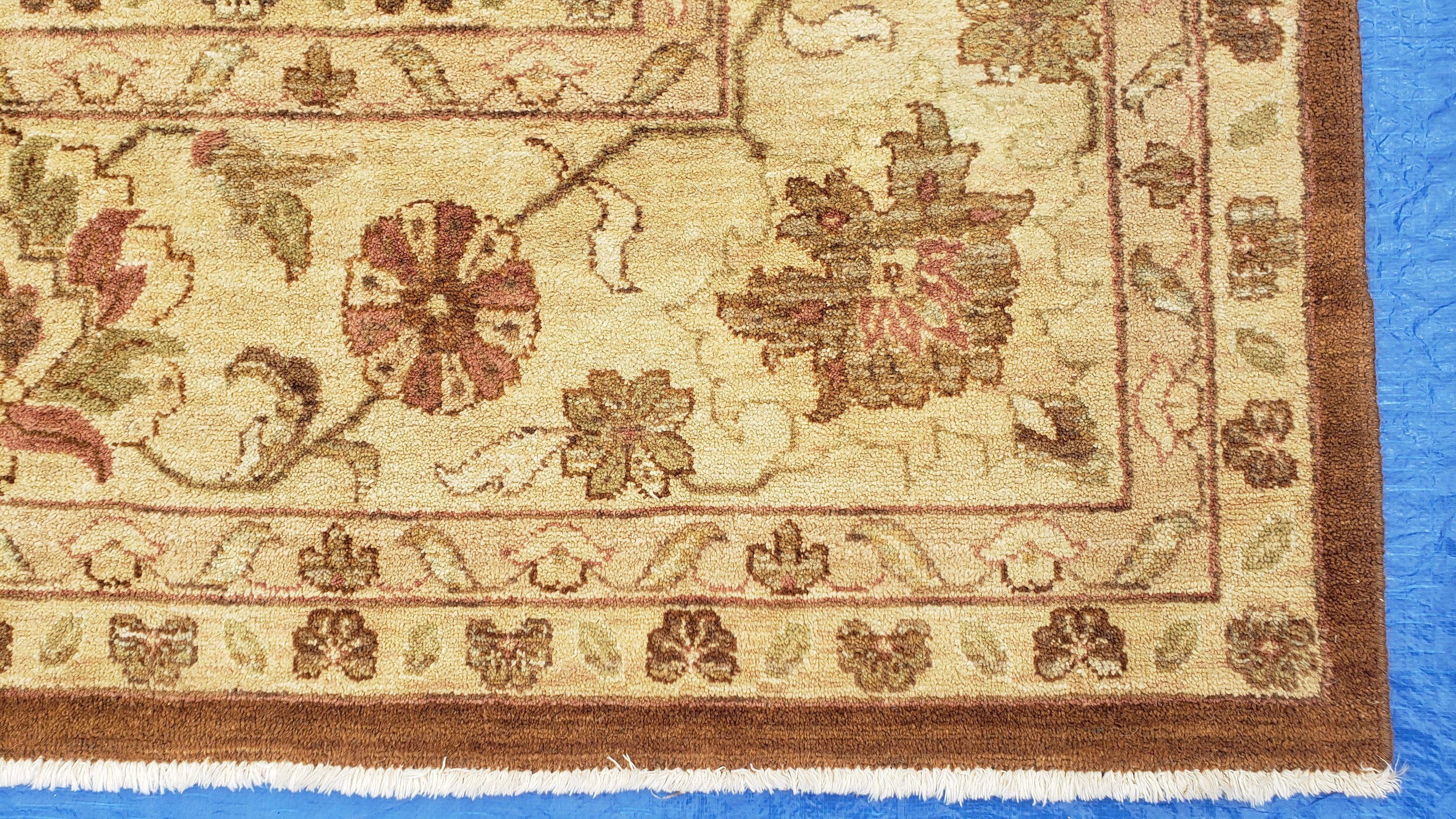 10x14 Indo-Persian Rug, 10 x 14 Mahal Sultanabad Carpet, Indian Oriental Rug 10x14, Burnt Orange & Beige Color, Handmade Wool Area Rug - Jewel Rugs